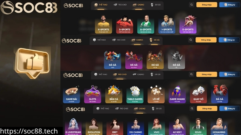 Các sảnh cá cược làm nên tên tuổi của SOC88