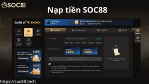 Giao diện nạp tiền SOC88